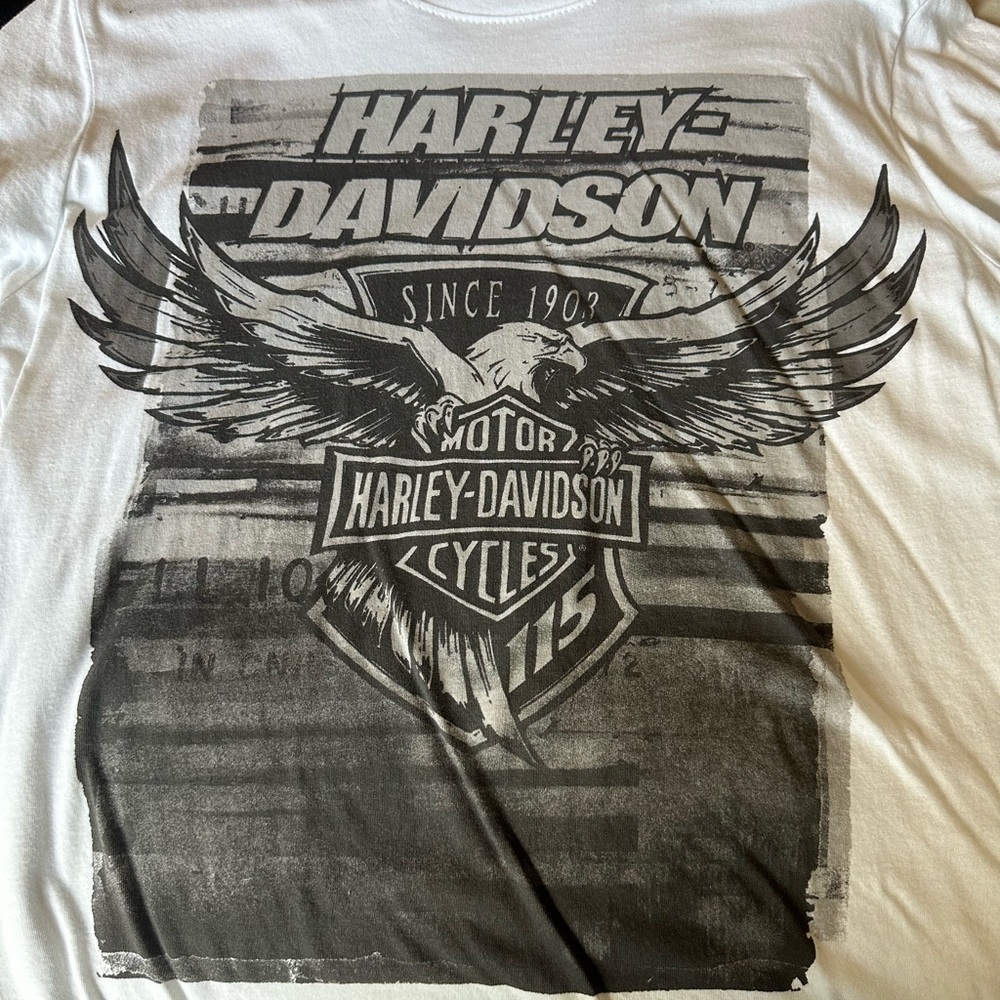 Harley-Davidson Black and White Long Sleeve Tee